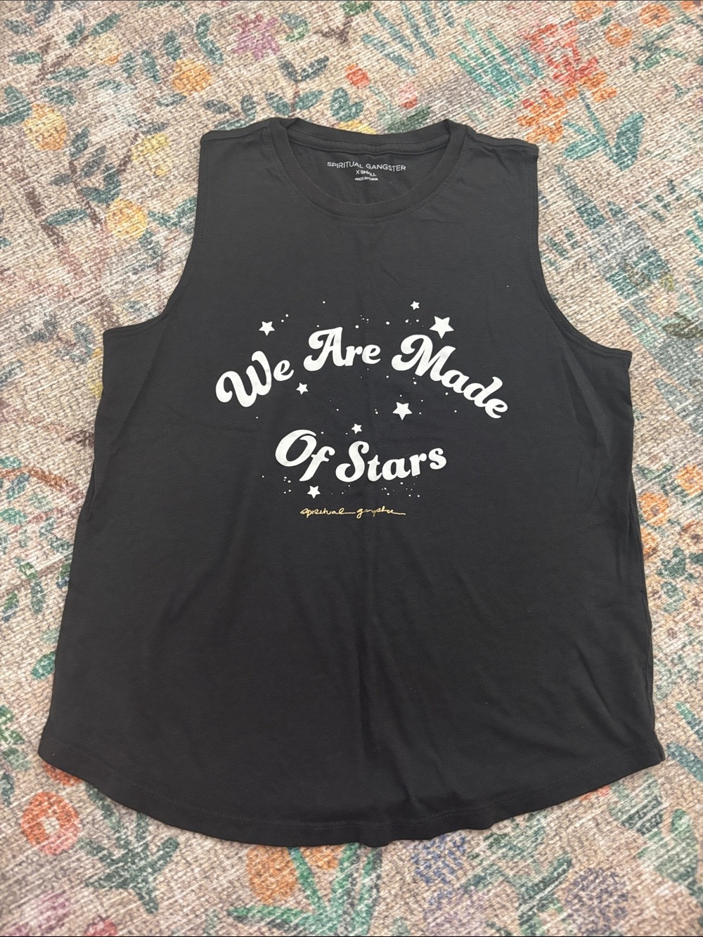 Spiritual Gangster Black Graphic Muscle Tank "We Are Made Of Stars"
